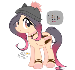 Size: 992x920 | Tagged: safe, artist:dl-ai2k, imported from derpibooru, oc, oc only, pegasus, pony, beanie, colored wings, female, hat, mare, multicolored wings, simple background, solo, transparent background