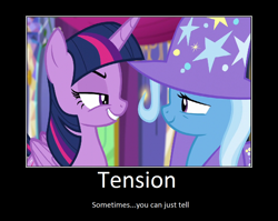 Size: 1078x860 | Tagged: safe, artist:thejboy88, edit, edited screencap, imported from derpibooru, screencap, trixie, twilight sparkle, alicorn, pony, unicorn, no second prances, demotivational poster, female, lesbian, meme, shipping, twilight sparkle (alicorn), twixie