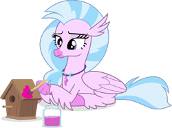 Size: 3000x2230 | Tagged: safe, artist:jp, derpibooru exclusive, imported from derpibooru, silverstream, hippogriff, teacher of the month (episode), spoiler:interseason shorts, .svg available, bird house, brush, female, paint, simple background, solo, svg, transparent background, vector