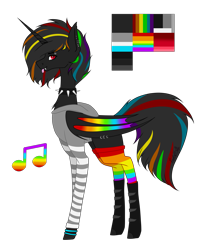 Size: 3545x4417 | Tagged: safe, artist:moonlight0shadow0, imported from derpibooru, oc, oc only, oc:night rainbow, alicorn, bat pony, bat pony alicorn, pony, alicorn oc, bat pony oc, boots, chest fluff, choker, clothes, colored wings, commission, ear piercing, earring, eyebrow piercing, fangs, female, hoodie, jewelry, mare, multicolored hair, multicolored wings, piercing, rainbow hair, rainbow socks, reference sheet, shoes, simple background, socks, solo, spiked choker, striped socks, transparent background, wing piercing, wristband