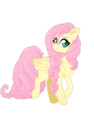 Size: 1583x2048 | Tagged: safe, artist:whalepornoz, imported from derpibooru, fluttershy, pegasus, pony, alternate hairstyle, braid, cute, female, folded wings, looking at you, mare, shyabetes, simple background, smiling, solo, stray strand, transparent background, wings
