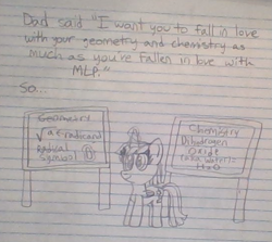 Size: 547x488 | Tagged: safe, artist:nightshadowmlp, imported from derpibooru, twilight sparkle, alicorn, pony, chalk, chalkboard, chemistry, female, geometry, glowing horn, implied water, lined paper, mare, math, radicand, solo, square root, text, traditional art, twilight sparkle (alicorn)