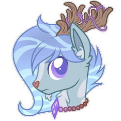 Size: 900x900 | Tagged: safe, artist:crystal-tranquility, imported from derpibooru, oc, oc only, oc:bleak hazel, deer pony, original species, pond pony, bust, male, portrait, simple background, solo, transparent background