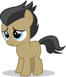 Size: 883x1024 | Tagged: safe, edit, editor:damiranc1, imported from derpibooru, vector edit, filthy rich, pony, blank flank, colt, cute, male, sad, simple background, solo, transparent background, vector, young, younger