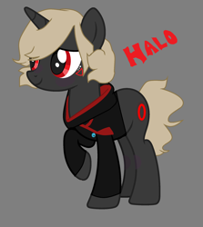 Size: 1804x2020 | Tagged: safe, artist:milkteasour, artist:php115, artist:shoto, derpibooru exclusive, edit, imported from derpibooru, oc, oc only, oc:halo (minecraft), oc:skeppy, pony, unicorn, badboyhalo, base used, button, clothes, colt, gray background, hoodie, male, mcyt, minecraft, non-mlp oc, one hoof raised, pin, ponified, ponified oc, raised hoof, simple background, skeppy, solo, stallion, youtube, youtuber