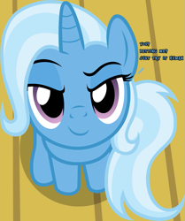 Size: 1079x1291 | Tagged: safe, artist:badumsquish, artist:badumsquish-edits, edit, imported from derpibooru, part of a set, trixie, human, pony, unicorn, adobe fireworks, asking for it, badumsquish is trying to murder us, badumsquish's kitties, bedroom eyes, bronybait, cute, dialogue, dialogue edit, diatrixes, dreamworks face, female, implied human, looking at you, looking up, looking up at you, mare, raised eyebrow, sitting, smiling, smirk, solo