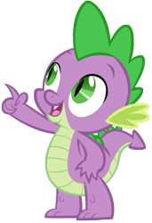 Size: 3879x5669 | Tagged: safe, artist:andoanimalia, imported from derpibooru, spike, dragon, a dog and pony show, absurd resolution, male, open mouth, pointing, simple background, solo, transparent background, vector