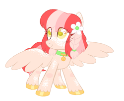 Size: 1019x827 | Tagged: safe, artist:owlity, imported from derpibooru, oc, oc only, oc:baby cakes, pegasus, pony, female, flower, mare, smiling, solo