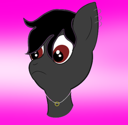 Size: 462x455 | Tagged: safe, artist:vex, imported from derpibooru, oc, oc only, oc:deep rest, pony, bust, ear piercing, jewelry, necklace, piercing, portrait, simple background, solo