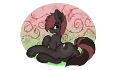 Size: 1280x720 | Tagged: safe, artist:almond evergrow, imported from derpibooru, oc, oc only, oc:obsidian gridnstone, pony, female, mare, relaxing, resting, simple background, sitting, solo, transparent background