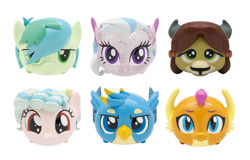 Size: 1100x705 | Tagged: safe, imported from derpibooru, cozy glow, gallus, sandbar, silverstream, smolder, yona, classical hippogriff, dragon, earth pony, griffon, hippogriff, pony, seapony (g4), yak, antagonist, basic fun!, chibi, cozybetes, cute, derp, diastreamies, fangs, female, filly, gallabetes, glare, glitter, hair over one eye, head, lidded eyes, looking at you, sandabetes, seapony silverstream, simple background, smiling, smirk, smolderbetes, stack'ems, teenager, toy, translucent, villainess, wat, white background, yonadorable