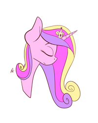 Size: 2000x2500 | Tagged: safe, artist:katyusha, imported from derpibooru, princess cadance, alicorn, pony, bust, eyes closed, female, mare, portrait, profile, solo