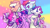 Size: 1920x1080 | Tagged: safe, artist:moodledoodlee, imported from derpibooru, applejack, fluttershy, pinkie pie, rainbow dash, rarity, spike, starlight glimmer, twilight sparkle, alicorn, dragon, earth pony, pegasus, pony, unicorn, abstract background, applejack's hat, baby, baby dragon, blushing, chest fluff, cowboy hat, cute, dashabetes, diapinkes, digital art, eyebrows, eyebrows visible through hair, eyes closed, female, folded wings, glimmerbetes, happy, hat, male, mane seven, mane six, mare, one eye closed, open mouth, profile, rainbow, rainbow background, raribetes, shyabetes, smiling, spikabetes, spread wings, twiabetes, twilight sparkle (alicorn), wings, wink