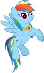 Size: 692x1155 | Tagged: safe, imported from derpibooru, rainbow dash, pegasus, pony, element, element of loyalty, elements of harmony, female, flying, solo, vector