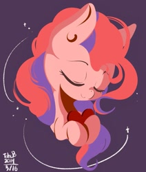 Size: 1189x1402 | Tagged: safe, artist:tohupo, imported from derpibooru, pinkie pie, earth pony, pony, bust, eyes closed, female, heart, hoof hold, hooves to the chest, mare, portrait, smiling, solo, three quarter view