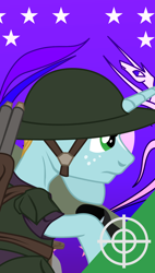 Size: 900x1583 | Tagged: safe, imported from derpibooru, pony, fallout equestria, armor, blaze (coat marking), coat markings, equestrian flag, facial markings, freckles, helmet, rocket launcher, vector