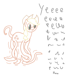 Size: 3376x3862 | Tagged: safe, artist:czu, imported from derpibooru, applejack, pony, doodle, tentacles, wat, yeehaw