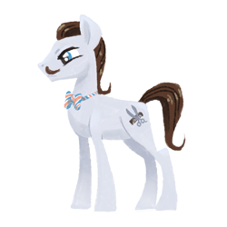 Size: 800x800 | Tagged: safe, artist:needsmoarg4, imported from derpibooru, barber groomsby, earth pony, pony, bowtie, facial hair, male, moustache, simple background, solo, stallion, white background