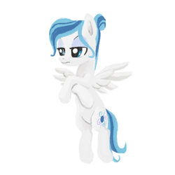 Size: 800x800 | Tagged: safe, artist:needsmoarg4, imported from derpibooru, periwinkle, pegasus, pony, crossed arms, female, flying, g3, g3 to g4, g4, generation leap, hair bun, lidded eyes, mare, redesign, simple background, solo, white background