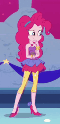 Size: 472x976 | Tagged: safe, edit, edited screencap, imported from derpibooru, screencap, pinkie pie, equestria girls, twilight under the stars, spoiler:eqg series (season 2), animated, bare shoulders, female, gif, reversed, sleeveless, solo, strapless