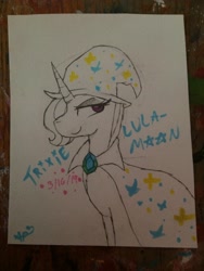 Size: 3264x2448 | Tagged: safe, artist:mia-bow, imported from derpibooru, trixie, pony, female, solo, traditional art