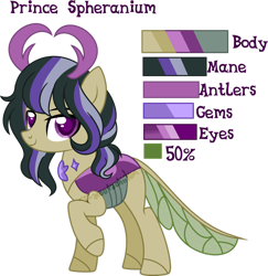 Size: 1280x1316 | Tagged: safe, artist:t-aroutachiikun, imported from derpibooru, oc, oc only, oc:spheranium, changepony, hybrid, interspecies offspring, male, offspring, parent:thorax, parent:twilight sparkle, parents:twirax, reference sheet, simple background, solo, trans boy, trans male, transgender, transparent background