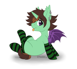 Size: 4584x4091 | Tagged: safe, artist:hellishprogrammer, artist:maximkoshe4ka, imported from derpibooru, oc, oc only, oc:mareula snyde, alicorn, bat pony, bat pony alicorn, pony, snake, alicorn oc, bat pony oc, blank flank, clothes, cute, ear piercing, earring, fangs, female, harry potter, harry potter (series), heart eyes, hogwarts mystery, jewelry, mare, ocbetes, piercing, simple background, socks, solo, striped socks, tongue out, transparent background, wingding eyes, ych result