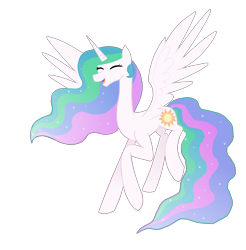 Size: 4263x4327 | Tagged: safe, artist:mr100dragon100, imported from derpibooru, princess celestia, pony, female, happy, mare, missing accessory, simple background, solo, transparent background, vector