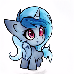 Size: 512x512 | Tagged: safe, artist:aerial, imported from derpibooru, prompter:aerial, oc, oc only, pony, unicorn, ai content, ai generated, chibi, female, filly, simple background, solo, white background