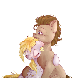 Size: 5000x5000 | Tagged: safe, artist:colorbrush, artist:colorochka, imported from derpibooru, derpy hooves, doctor whooves, time turner, earth pony, pegasus, pony, comforting, doctorderpy, female, male, shipping, simple background, smiling, straight