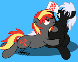 Size: 1280x1018 | Tagged: safe, artist:zeldafan777, imported from derpibooru, oc, oc:pewna, oc:slots, pony, belly, big belly, bloated, eyes closed, fat, female, hoof on belly, male, mare, messy drinking, messy eating, milk, sitting, squishy, stallion, stuffed, stuffed belly, that pony sure does love fatty, weight gain