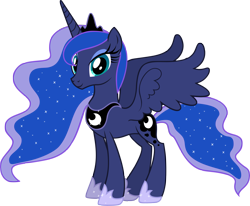 Size: 3641x3002 | Tagged: safe, artist:andoanimalia, imported from derpibooru, princess luna, alicorn, pony, ethereal mane, female, hoof shoes, mare, simple background, solo, starry mane, transparent background