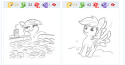 Size: 1242x648 | Tagged: safe, artist:tjpones, imported from derpibooru, rainbow dash, twilight sparkle, derpibooru, juxtaposition, meta