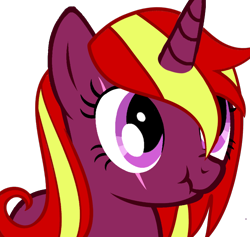 Size: 1200x1139 | Tagged: safe, artist:milkalove, imported from derpibooru, oc, oc only, oc:cherry twister, pony, unicorn, eye scar, female, scar, scrunchy face, solo, two toned mane