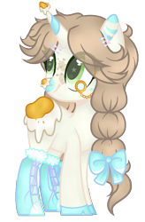 Size: 687x1047 | Tagged: safe, artist:angelamusic13, imported from derpibooru, oc, oc only, food pony, original species, pony, unicorn, boots, egg pony, female, food, mare, ponified, shoes, simple background, solo, transparent background