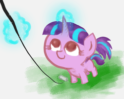 Size: 1500x1200 | Tagged: safe, artist:t72b, derpibooru exclusive, imported from derpibooru, starlight glimmer, pony, female, filly, filly starlight glimmer, kite, kite flying, looking up, magic, pigtails, solo, that pony sure does love kites, younger