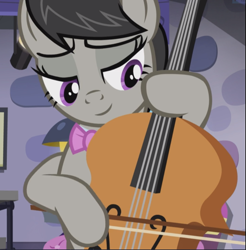 Size: 923x939 | Tagged: safe, imported from derpibooru, screencap, octavia melody, pony, slice of life (episode), cello, cropped, female, lidded eyes, mare, musical instrument, playing instrument, smiling, solo