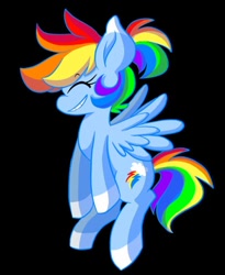 Size: 328x400 | Tagged: safe, artist:cenonplusfishies, imported from derpibooru, rainbow dash, pegasus, pony, black background, cute, dashabetes, eyes closed, female, flying, simple background, smiling, solo, teeth