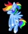 Size: 328x400 | Tagged: safe, artist:cenonplusfishies, imported from derpibooru, rainbow dash, pegasus, pony, black background, cute, dashabetes, eyes closed, female, flying, simple background, smiling, solo, teeth