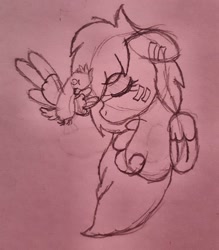 Size: 1330x1517 | Tagged: safe, artist:moonlightdisney5, artist:thatonefluffs, imported from derpibooru, oc, oc only, oc:maple festival, cockatiel, pony, solo, traditional art