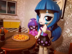 Size: 1080x810 | Tagged: artist needed, source needed, safe, artist:nightfly19, imported from derpibooru, juniper montage, sci-twi, twilight sparkle, equestria girls, coca-cola, doll, equestria girls minis, eqventures of the minis, female, food, instagram, irl, meat, pepperoni, pepperoni pizza, photo, pizza, toy