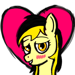 Size: 1000x1000 | Tagged: safe, artist:anonymous, imported from derpibooru, imported from ponybooru, oc, oc:leslie fair, earth pony, pony, /mlpol/, anarcho-capitalism, blushing, close-up, cute, face, female, happy, heart