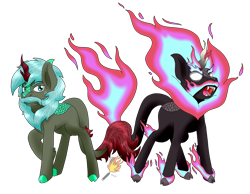 Size: 3100x2400 | Tagged: safe, artist:midnightfire1222, imported from derpibooru, oc, oc:azure flame, kirin, nirik, pony, burning, fire, raging, serious