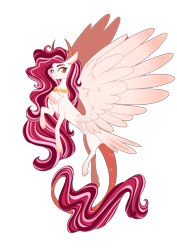 Size: 2894x4093 | Tagged: safe, artist:whalepornoz, imported from derpibooru, oc, oc only, draconequus, hybrid, adoptable, horns, interspecies offspring, jewelry, necklace, offspring, parent:discord, parent:princess celestia, parents:dislestia, solo, wings