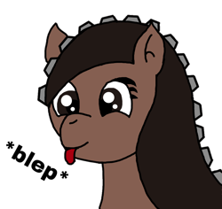 Size: 1012x955 | Tagged: safe, artist:juani236, edit, imported from derpibooru, oc, oc only, oc:couchry desim, earth pony, pony, :p, digital art, happy, re-edit, silly, simple background, solo, tongue out, transparent background, zipper