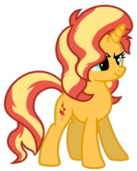Size: 592x740 | Tagged: safe, artist:winter-scarf, imported from derpibooru, sunset shimmer, pony, unicorn, female, mare, simple background, smiling, smirk, solo, transparent background, vector