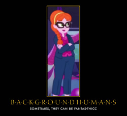 Size: 576x525 | Tagged: safe, edit, imported from derpibooru, screencap, ginger specs, equestria girls, twilight under the stars, spoiler:eqg series (season 2), background human, female, hips, motivational poster, thick, wide hips