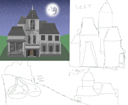 Size: 9600x7904 | Tagged: safe, artist:mr100dragon100, imported from derpibooru, pony, gothic, house, mare in the moon, moon