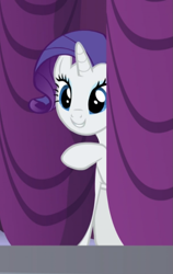 Size: 531x840 | Tagged: safe, imported from derpibooru, screencap, rarity, pony, unicorn, rarity investigates, cropped, curtains, cute, female, mare, raribetes, smiling, solo