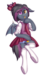 Size: 1937x3125 | Tagged: safe, artist:cha-squared, imported from derpibooru, oc, oc only, oc:jade, bat pony, pony, bat pony oc, bat wings, commission, fluffy, looking at you, lying down, simple background, solo, tongue out, transparent background, wall eyed, wings